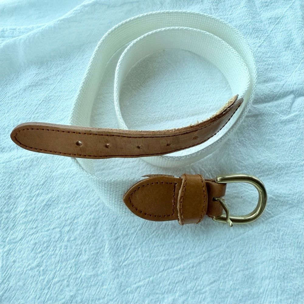 Vintage White Canvas Twill and Tan Belt VGVC